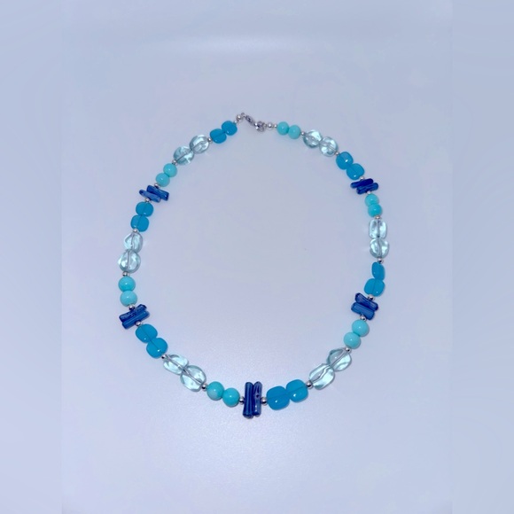 ๐ Semi-Precious Coastal Blue Gemstone Necklace by Wonder & Waves - Picture 2 of 3
